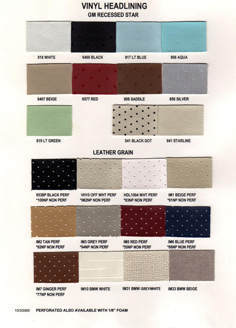 GM Recessed Star and Leather Grain Samples