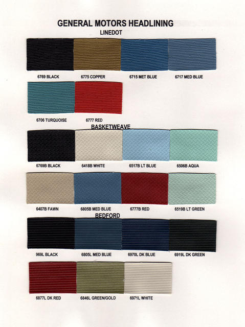 General Motors-Linedot, Basketweave and Bedford Samples