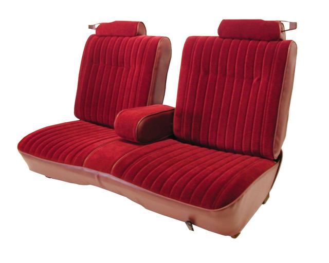 U207,  81-87 El Camino Bench 50/50 Split Back w/Center Arm Rest & Head Rests