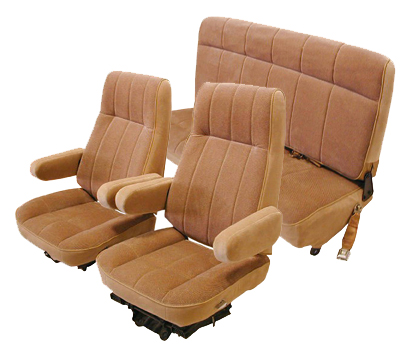 U506, 80-86 Ford Bronco Full Size Fron Buckets and Rear Bench Seat Upholstery Set
